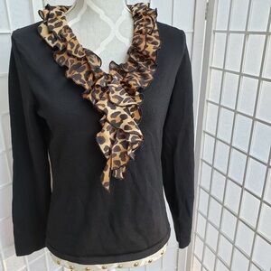 Jones New York Signature Black Long Sleeve Sweater (T4)